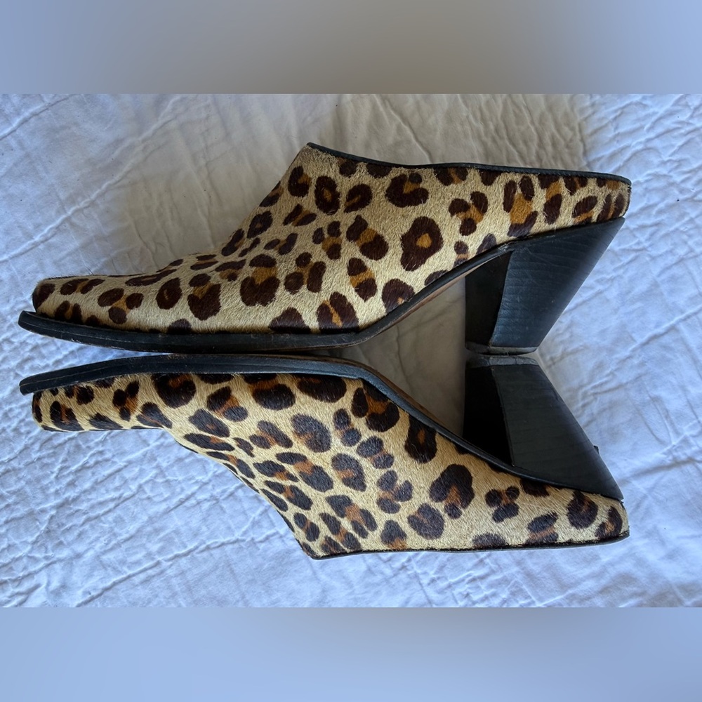 Charlie 1 Horse Rare Leopard Hair-calf Mule Clogs Made in Brazil Size 7